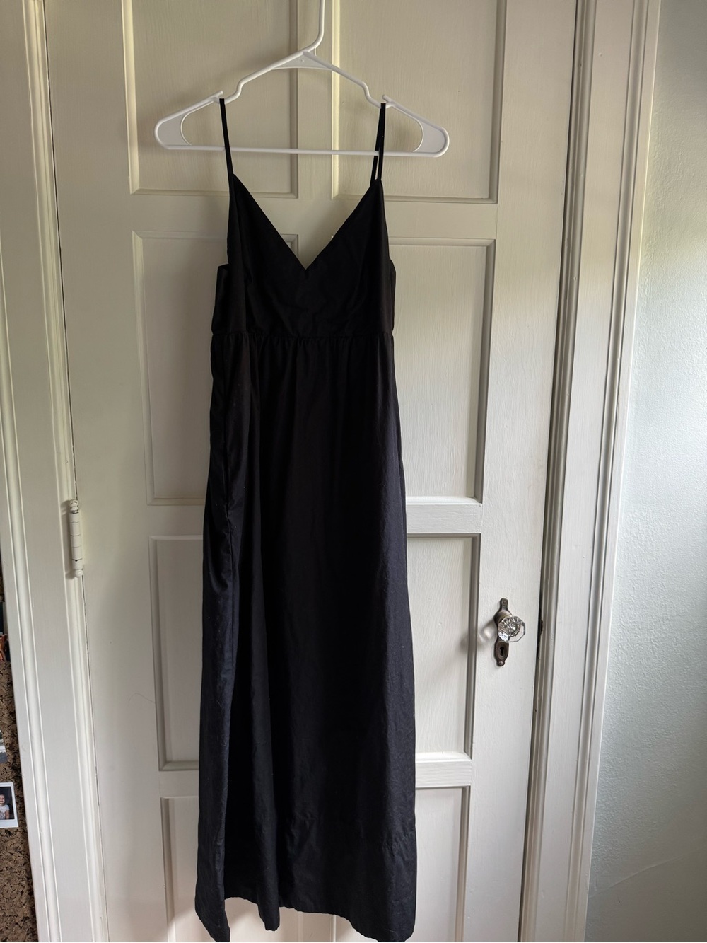 Quince Black Spaghetti-Strap Maxi Dress